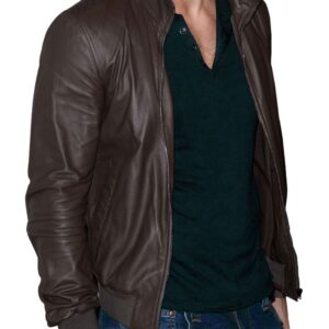 Stylish Dark Brown Leather Jacket