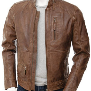 Fashion Leather Men Jacket/ Zipper Leather Jacket